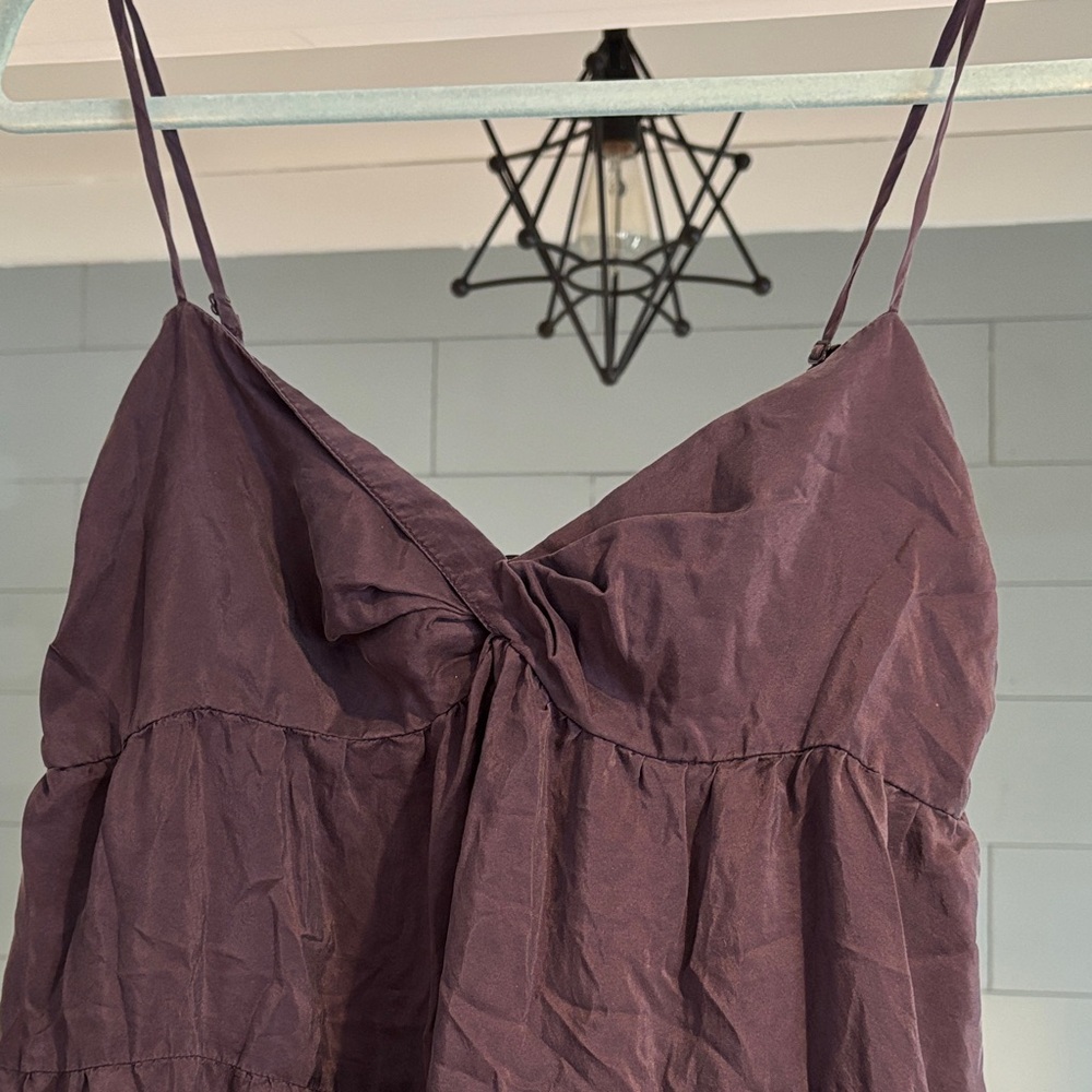 Ann Taylor Dark Plum Tiered Maxi Dress - Picture 2 of 5
